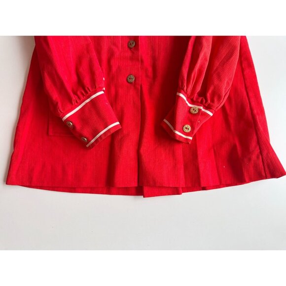 Vintage Girl's BAAL OF CANADA Red Puff Sleeve A-Line Nautical Dress, Size 9-10 - Picture 6 of 11